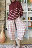 Big Softie Stripe Funnel Grunge Knit Burgundy -